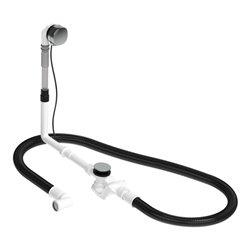 Duravit Ab-/Überlaufgarnitur Quadroval Zug 85cm, d 5,2cm, m Wanneneinlauf, chr