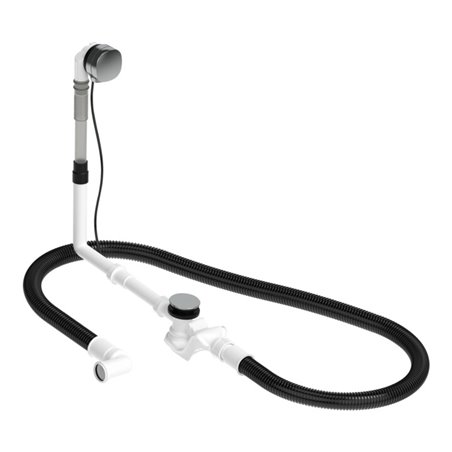 Duravit Ab-/Überlaufgarnitur Quadroval Zug 85cm, d 5,2cm, m Wanneneinlauf, chr