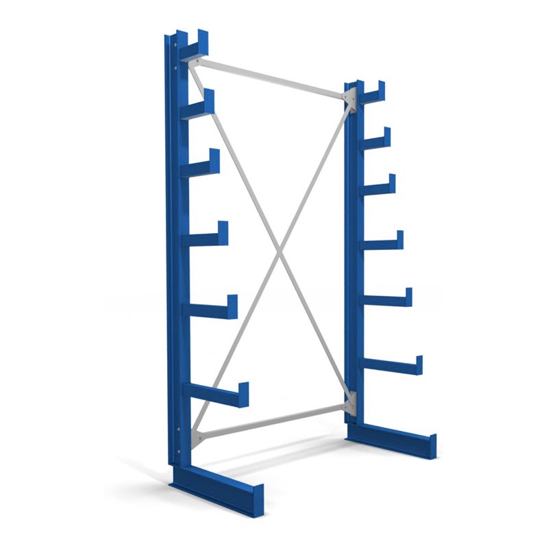 STIER Kragarmregal einseitig mit 6 absteigenden Ebenen enzianblau