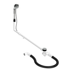 Duravit Ab-/Überlaufgarnitur Quadroval Zug 110, d 5,2cm, m flex Abl-Schl., chr