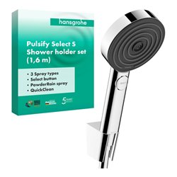hansgrohe Brausehalter-Set Pulsify Sel. S 105 1600mm Schlauch, chrom, Relaxation, 3jet