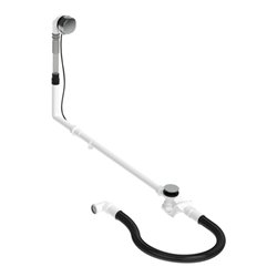 Duravit Ab-/Überlaufgarnitur Quadroval Zug 110, d 5,2cm, m Wanneneinlauf, chr