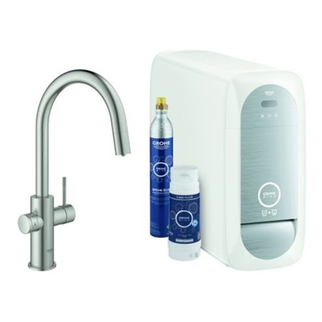 Grohe Spültisch-Einhebelmischer Blue Home sst, C-Auslauf-Starter K, ausz. M-Ausl