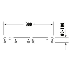 Duravit Fußgestell 90x90cm, höhenverstellbar von 8-10cm