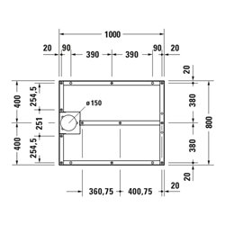 Duravit Fußgestell 100x80, höhenverstellbar von 8-10cm