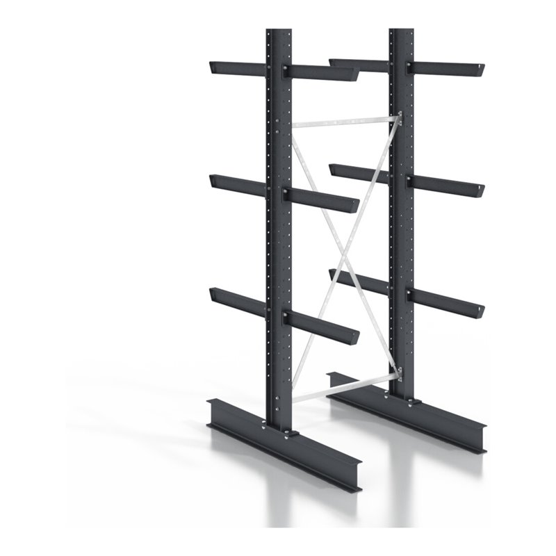 STIER Kragarmregal schraubbar doppelseitig mit 3 Ebenen HxT 2550x800 mm