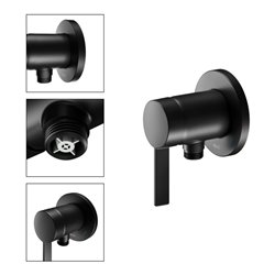 Keuco Fertigmontageset IXMO SOLO Pure UP-Br.-EHM, Schlauchanschluss, rd, sw matt