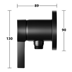 Keuco Fertigmontageset IXMO SOLO Pure UP-Br.-EHM, Schlauchanschluss, rd, sw matt