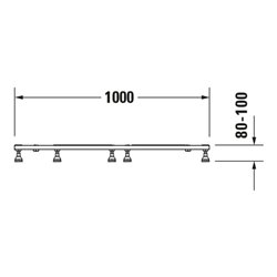 Duravit Fußgestell 100x100cm, höhenverstellbar von 8-10cm