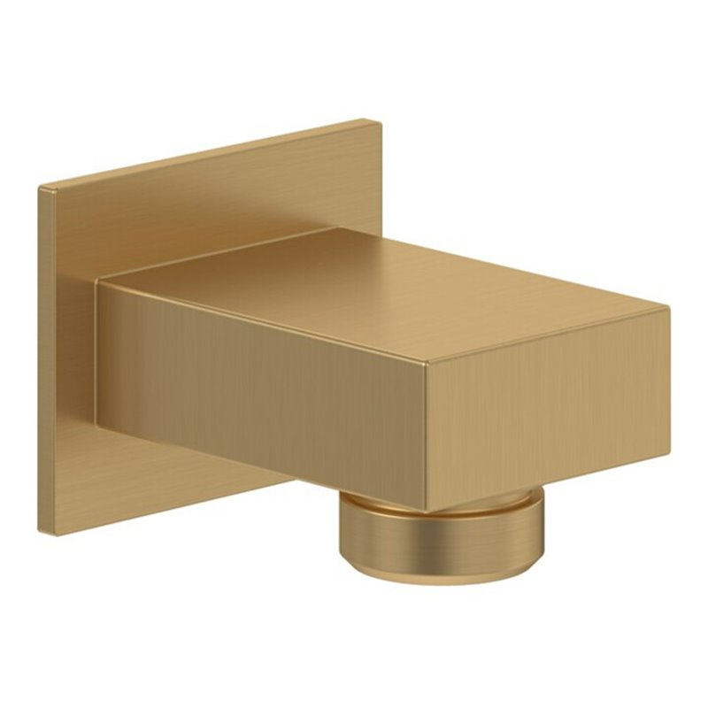 V&B Wandanschlussbogen Universal Showers eckig, Wandmontage, brushed gold