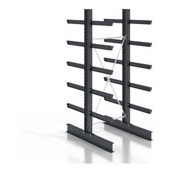 STIER Kragarmregal schraubbar doppelseitig mit 5 Ebenen HxT 3150x800 mm
