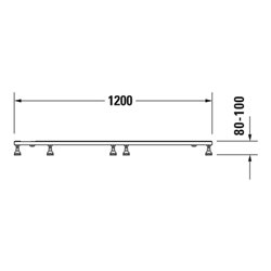 Duravit Fußgestell 120x90cm, höhenverstellbar von 8-10cm