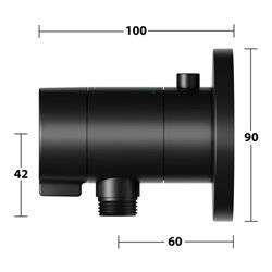 Keuco Fertigmontageset IXMO SOLO UP-Br-THM, Schlauchanschluss, rd, sw matt