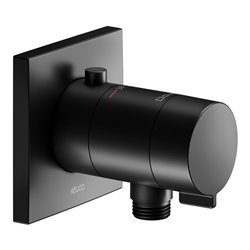 Keuco Fertigmontageset IXMO SOLO sw matt, UP-Br-THM, Schlauchanschluss, eck.