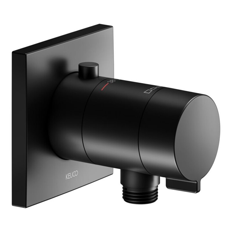 Keuco Fertigmontageset IXMO SOLO sw matt, UP-Br-THM, Schlauchanschluss, eck.