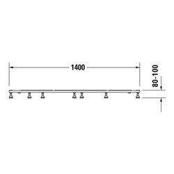 Duravit Fußgestell 140x90cm, höhenverstellbar von 8-10cm