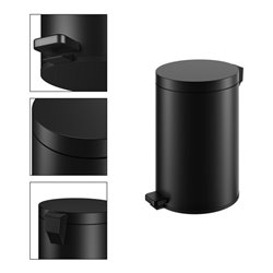 Keuco Abfallbehälter Standmodell, 5 l, schwarz matt