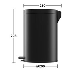 Keuco Abfallbehälter Standmodell, 5 l, schwarz matt