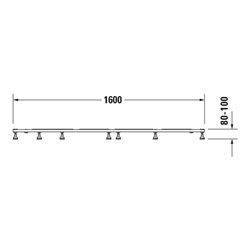 Duravit Fußgestell 160x90cm, höhenverstellbar von 8-10cm