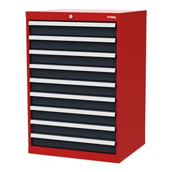 STIER Schubladenschrank mit Schubladen  rot/anthrazitgrau