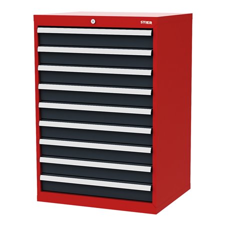 STIER Schubladenschrank mit Schubladen  rot/anthrazitgrau