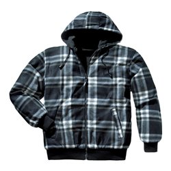 Thermo Wendejacke schwarz-weiß kariert od.schwarz uni