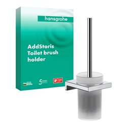 hansgrohe WC-Bürstengarnitur AddStoris Wandmontage, Metall, Glas, chrom