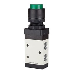 RIEGLER 3/2-Wegeventil manuell Druckknopf grün