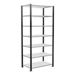 Schulte Büroregal Stecksystem MULTIplus150, 7 Fachböden, Tiefe 600 mm, beidseitig nutzbar, Aussteifung durch Längenriegel, mit M