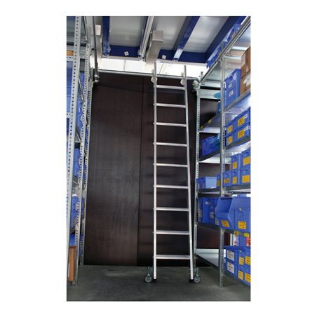 Regalwerk Aluminium-Regalleiter für Doppelregal seitlich verschiebbar