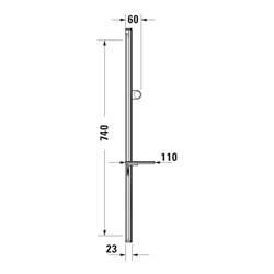 Duravit Brausestange 800mm, aus Aluminium/Kunststoff, chrom