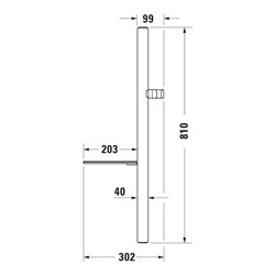 Duravit Brausestange 800mm, a Aluminium/Kunststoff, sw matt