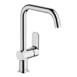 Hansa Spültisch-Einhebelmischer HANSABASIC He stl, schw, Ausl. 200mm, DN 15, chr