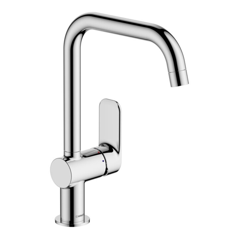 Hansa Spültisch-Einhebelmischer HANSABASIC He stl, schw, Ausl. 200mm, DN 15, chr