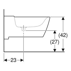 Geberit Wand-Bidet Xeno2 KeraTect/we, wandhängend, geschlossene Form