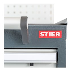 STIER Schubladenschrank, 6 Schubladen, Stabile Stahlkonstruktion, Werkzeugschrank, Werkstattschrank, Stahlschrank