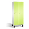 C+P Umkleidespind Cambio auf Füßen 2 Abteile Front Viridingrün Korpus Lichtgrau