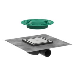 hansgrohe RainDrain Spot Boden-Punktab Komplettset, 150x150mm, Edelstahl