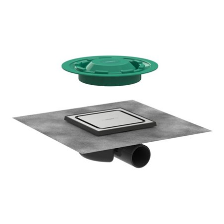 hansgrohe RainDrain Spot Boden-Punktab Komplettset, 150x150mm, Edelstahl