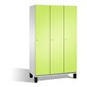 C+P Umkleidespind Cambio auf Füßen 3 Abteile Front Viridingrün Korpus Lichtgrau