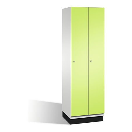 C+P Umkleidespind Cambio auf Sockel 2 Abteile Front Viridingrün Korpus Lichtgrau