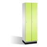C+P Umkleidespind Cambio auf Sockel 2 Abteile Front Viridingrün Korpus Lichtgrau