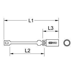 KS Tools 3/8' Zündkerzen-Stecknuss mit Gelenk, lang