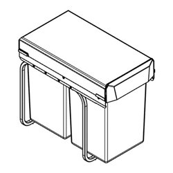 Grohe Blue Mülltrennsystem 30cm, zweifach, 2x 15 l, grau