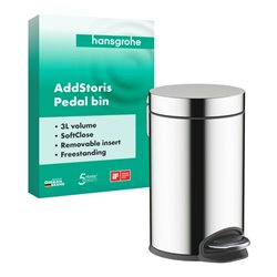 hansgrohe Treteimer AddStoris Fassungsvermögen 3 l, freistehend, chrom