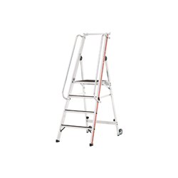 Hymer Plattformleiter R13 mit Kipprollen und langem Handlauf