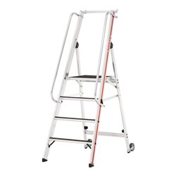 Hymer Plattformleiter R13 mit Kipprollen und langem Handlauf