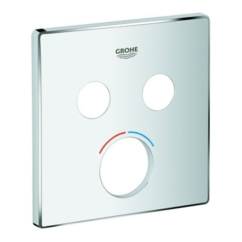 Grohe Rosette 46995 eckig für Mischer mit 2 Absperrventilen chrom