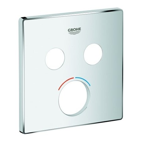 Grohe Rosette 46995 eckig für Mischer mit 2 Absperrventilen chrom