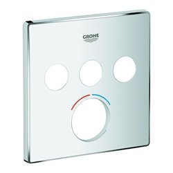 Grohe Rosette 46996 eckig für Mischer mit 3 Absperrventilen chrom